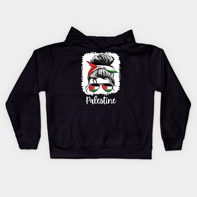 Palestine Palestinian Girl Patriotic Free Kids Hoodie by qwertydesigns